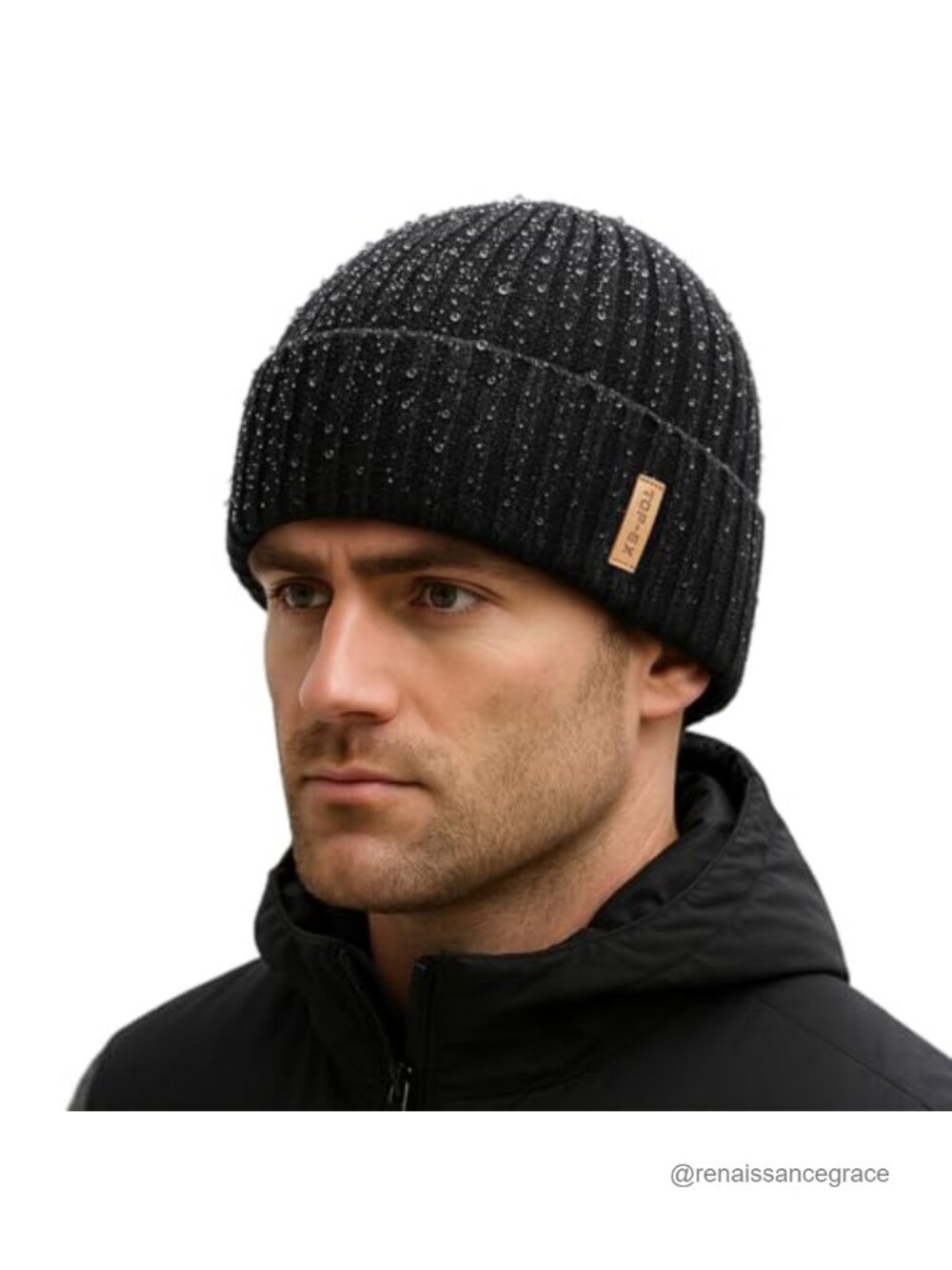 Waterproof Fleece Lined Knit Beanie Winter Skull Cap for Men Women Snow